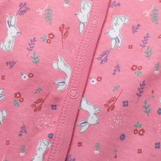 W23925: Baby Girls Bunny 3 Piece All In One, Bodysuit & Bib Set (NB-6 Months)