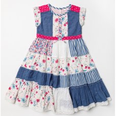 W24012: Girls Panelled Dress (3-11 Years)