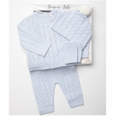 W24209: Baby Boys Knitted 4 Piece Outfit In A Gift Box (NB-6 Months)