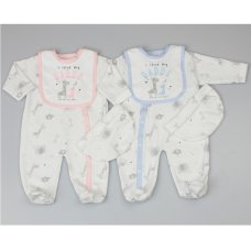 WF1677: Baby I Love Daddy 3 Piece All In One, Bib & Hat Set (0-9 Months)