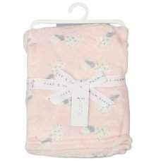 G13064: Baby Pink Dalmatian Print Plush Fleece Wrap