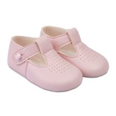B625: Baby Soft Soled Shoe-Pink (Shoe Sizes: 1)
