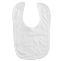 BB4: Plain Off- White Velcro Bib (Made in UK)