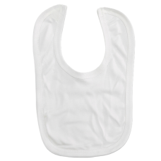 BB4: Plain Off- White Velcro Bib (Made in UK)