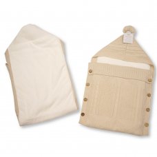 BH-18-0141TP: Knitted Baby Nest With Padding- Taupe