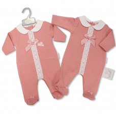BIS-2020-2418: Baby Girls All in One with Lace and Bow (NB-6 Months)