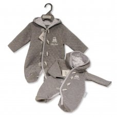 BIS-2020-2451: Baby Boys Quilted, Hooded All In One  (NB-6 Months)
