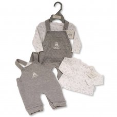 BIS-2020-2452: Baby Boys Quilted Dungaree & Top Outfit  (NB-6 Months)