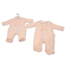 BW-2020-2697: Baby Girls All-In-One with Lace & Bows (NB-6 Months)