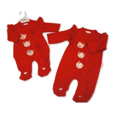 BW-2020-2705: Baby Girls All-In-One with Frill- Teddy (NB-6 Months)