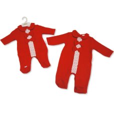 BW-2020-2706: Baby Girls All-In-One with Lace & Bows (NB-6 Months)