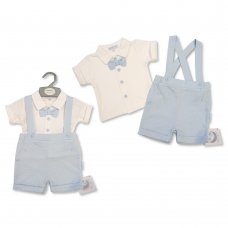 BIS-2120-6026: Baby Boys 2 Piece Outfit- Sky (NB-6 Months)