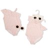 BIS-2120-6231: Baby Girls Ruffle Neck Swimsuit & Sunglasses- Pink (12-24 Months)