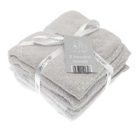 BIT180767-G: 2 Pack Baby Hooded Towels - Grey