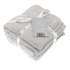 BIT180767-G: 2 Pack Baby Hooded Towels - Grey