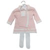 BRL2846: Baby Girls Knitted Dress, Tights &  Bonnet Set (3-9 Months)