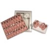 BSS-116-354RG: Knitted Baby Bootees with Bow- Rose Gold (0-3 Months)