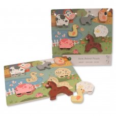 BT-24-0002: Wooden Farm Animals 8 piece Puzzle
