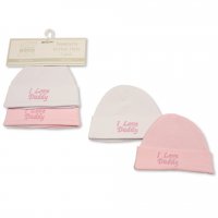 BW-0503-0474: Baby Girls Hats 2-Pack - I Love Daddy