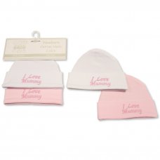 BW-0503-0475: Baby Girls Hats 2-Pack - I Love Mummy