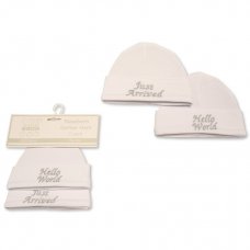 BW-0503-0479: Baby Hats 2-Pack - Hello World/Just Arrived