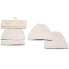 BW-0503-0480: Baby Hats 2-Pack - Plain White