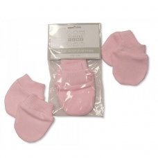 BW-0503-0506: Baby 2 Pack Scratch Mittens - Pink (Newborn)