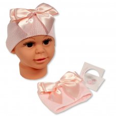 BW-0503-0626P: Baby Knitted Headband With Bow- Pink