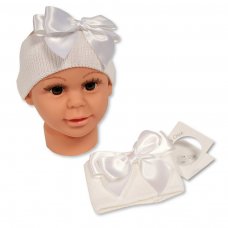BW-0503-0626W: Baby Knitted Headband With Bow- White