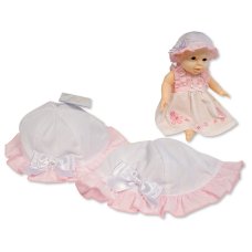 BW-0503-629: Baby Girls  Hat With Bow- Pink (12-24 Months)