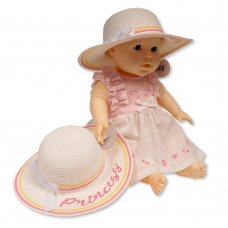 BW-0503-0801: Baby Girls Princess Straw Hat With Bow (12-24 Months)