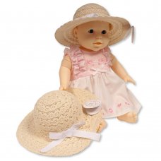 BW-0503-0803: Baby Girls Straw Hat With Bow (12-24 Months)