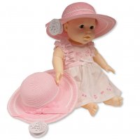 BW-0503-0804: Baby Girls Straw Hat With Bow (12-24 Months)