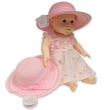 BW-0503-0804: Baby Girls Straw Hat With Bow (12-24 Months)