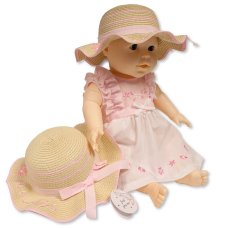 BW-0503-0805: Baby Girls Princess Straw Hat With Bow (12-24 Months)