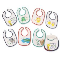 BW-104-765: Baby Boys Animals Days of the Week Bibs (7 Pack)