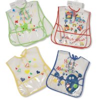 BW-104-803: Baby Large Tie-on Clear PEVA Apron-Bibs