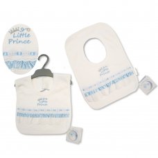 BW-104-823: Baby Pop Over Lace Bibs- Prince