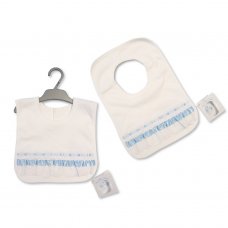 BW-104-825S: Baby Pop Over Lace Bibs- Sky