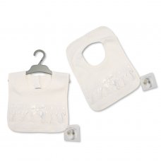 BW-104-825W: Baby Pop Over Lace Bibs-White