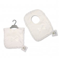 BW-104-826W: Baby Pop Over Lace Bibs-White