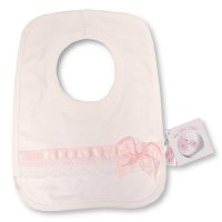 BW-104-828P: Baby Pop Over Lace Bibs-Pink