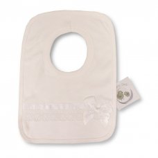 BW-104-828W: Baby Pop Over Lace Bibs-White