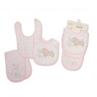 BW-104-831P: Baby 2 Bibs & Burp Cloth Set- Pink