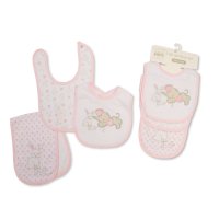 BW-104-831P: Baby 2 Bibs & Burp Cloth Set- Pink