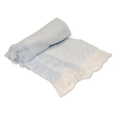 BW-110-035S: Baby Acrylic Shawl with Leaf Pattern- Sky