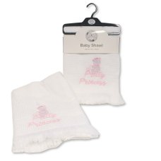 BW-110-417: Baby Shawl with ' Pretty Princess' Embroidery