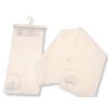 BW-110-429W: Baby Knitted Shawl With Pom Poms On Hanger- White