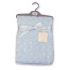 BW-112-1032S: Baby Rosebud Wrap with Fleece Back and Satin Trim- Sky