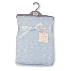 BW-112-1032S: Baby Rosebud Wrap with Fleece Back and Satin Trim- Sky